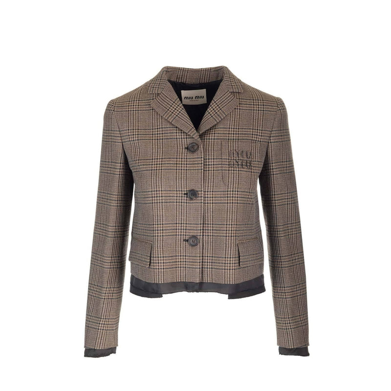 Miu Miu Check-pattern Wool Jacket - Women