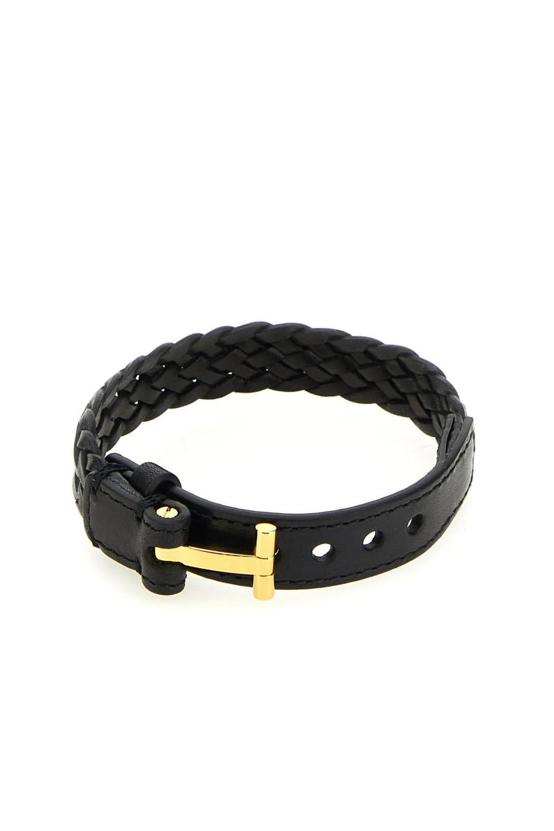 Tom Ford Black Leather Bracelet - Men - Piano Luigi