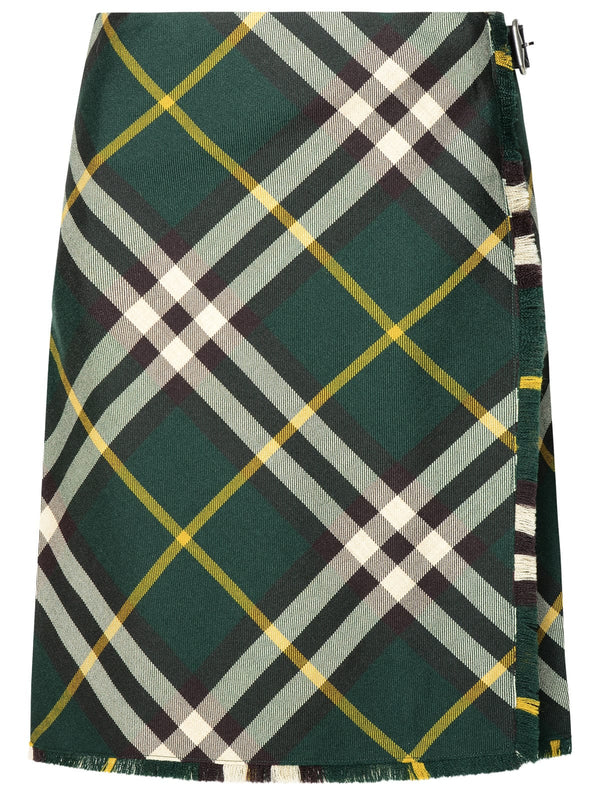 Burberry Green Wool Skirt - Women