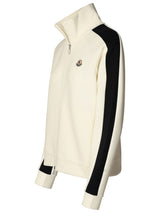 Moncler Ivory Cotton Blend Sweatshirt - Women