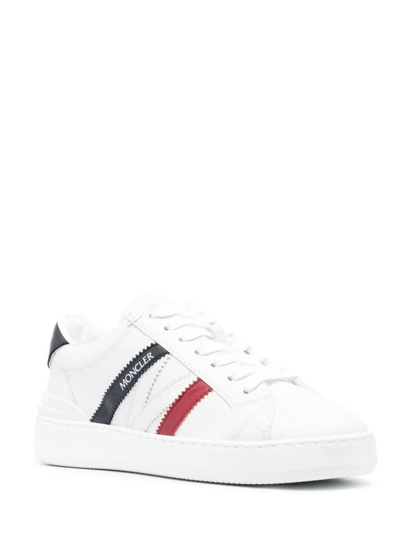 Moncler Monaco M Sneakers In White, Blue And Red - Women