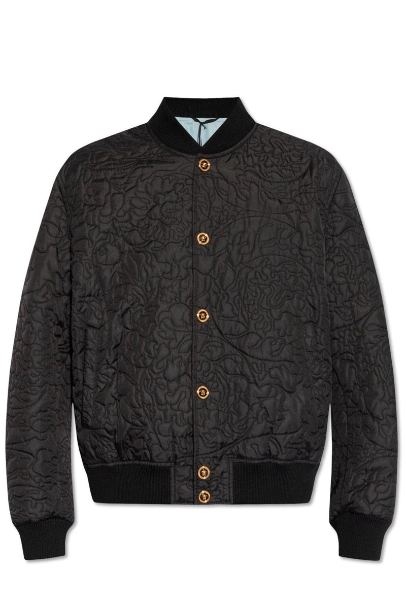 Versace Barocco-quilted Button-up Bomber Jacket - Men