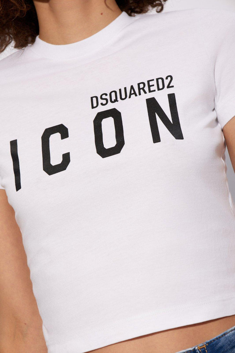 Dsquared2 Logo Printed Cropped T-shirt - Women