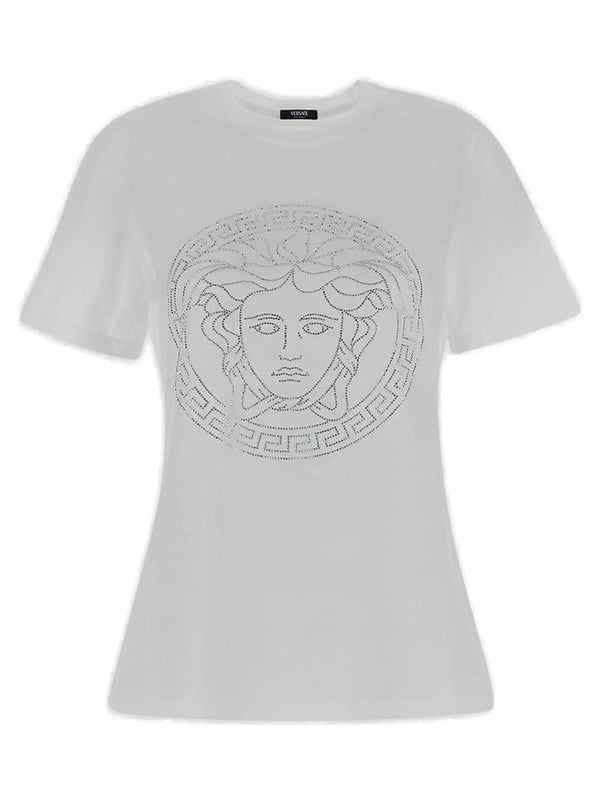 Versace Medusa Head Embellished Crewneck T-shirt - Women