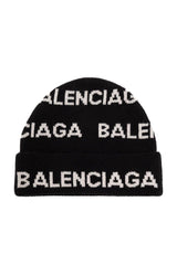 Balenciaga Logo Intarsia Beanie - Women