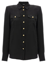 Balmain Logo Button Shirt - Women