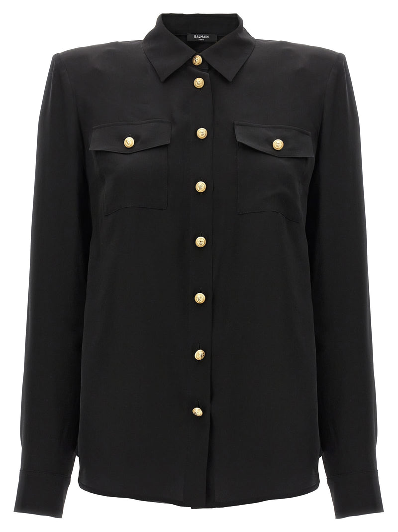 Balmain Logo Button Shirt - Women