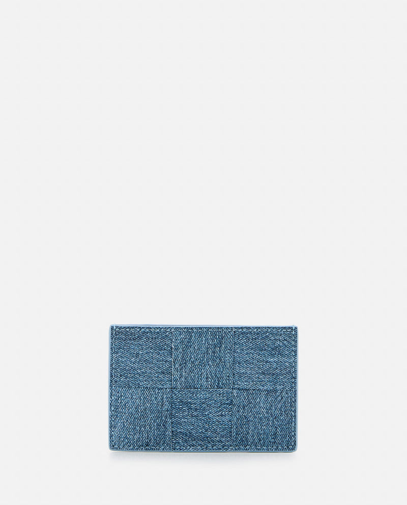 Bottega Veneta Leather Cassette Card Holder Denim Printed - Men