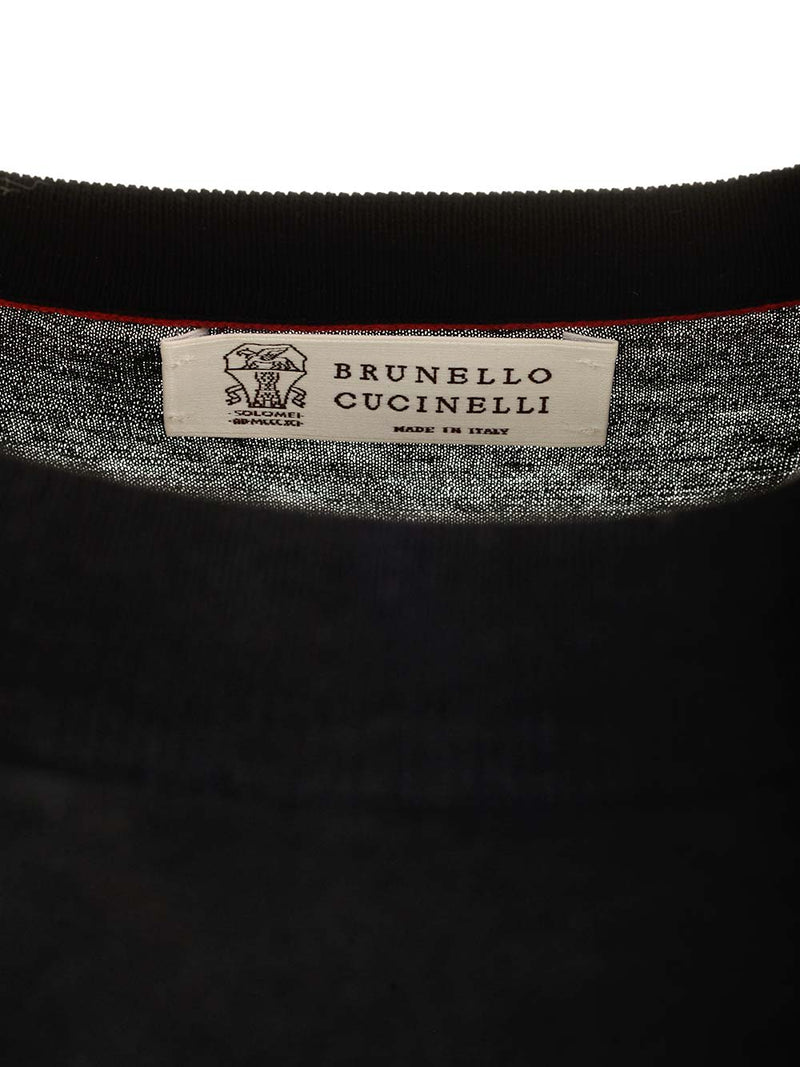 Brunello Cucinelli Black Cotton And Silk T-shirt - Men
