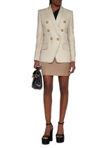 Balmain Double-breasted Fray-trimmed Blazer - Women