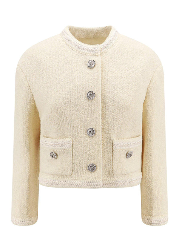 Gucci Button-up Cropped Tweed Blazer - Women