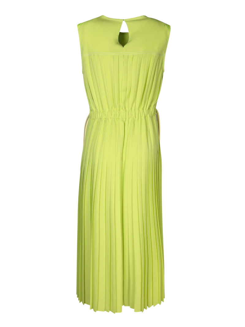 Moncler Lime Crepe De Chine Dress - Women