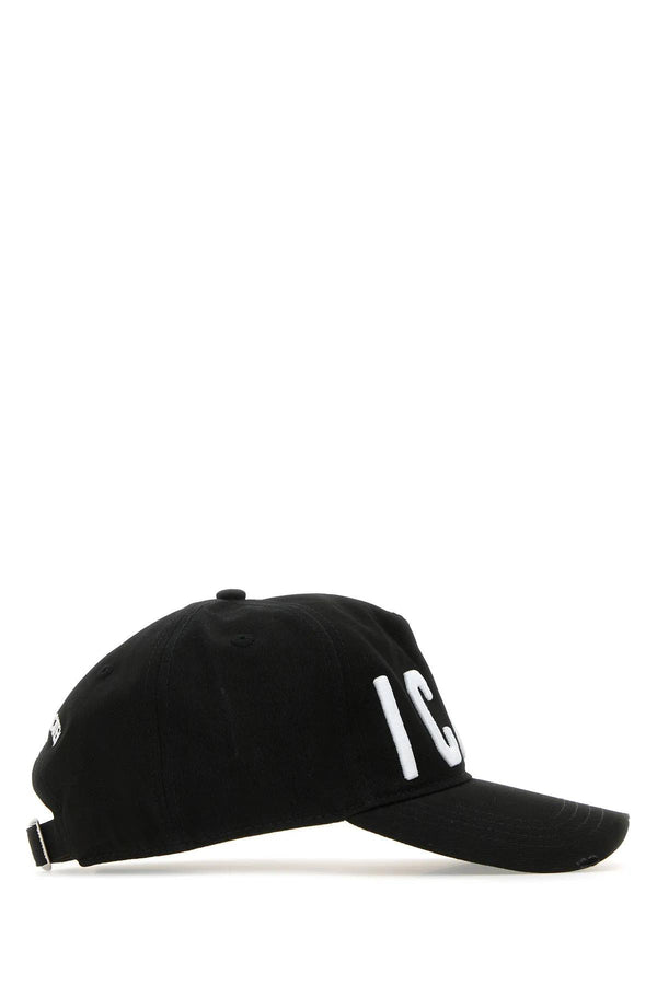 Dsquared2 Black Cotton Be Icon Baseball Cap - Women