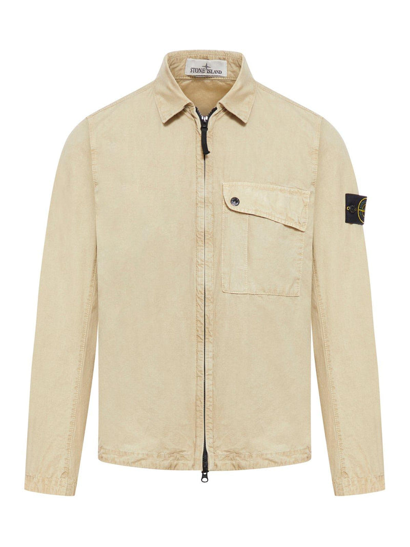 Stone Island Zip Up Long-sleeved Shirt - Men