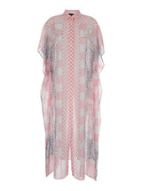 Versace Pink Shirt Dress With Barocco Check Print All-over In Viscose Woman - Women