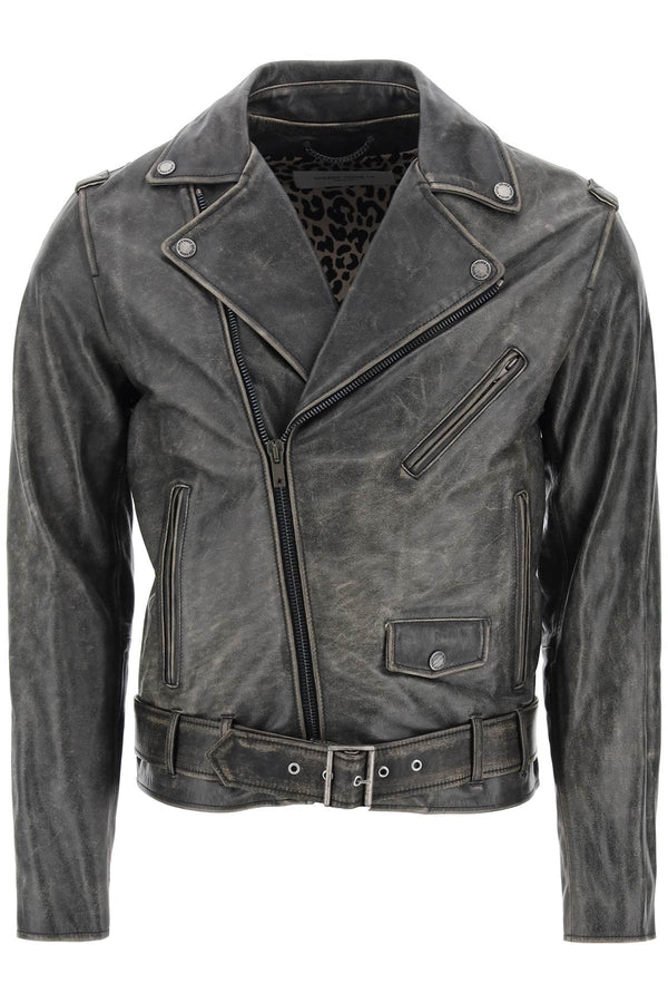 Golden Goose Vintage-effect Leather Biker Jacket - Men