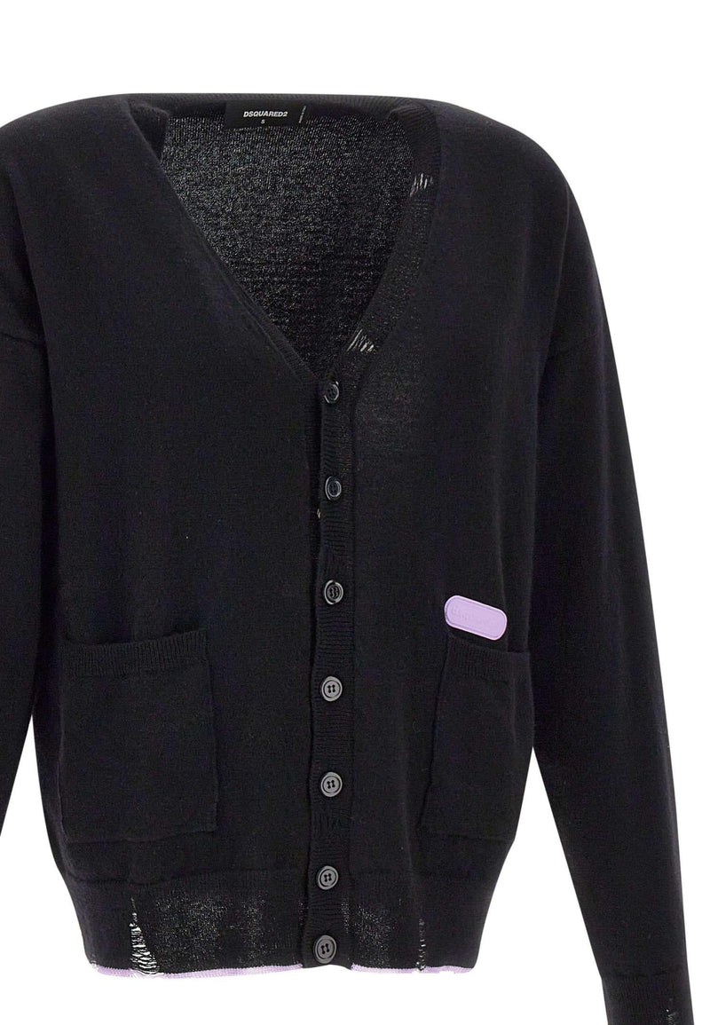 Dsquared2 fluo Trim Wool And Cashmere Cardigan - Men - Piano Luigi