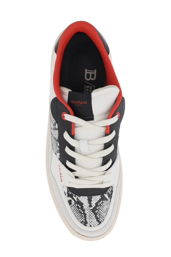 Balmain B-court Flip Sneakers In Python-effect Leather - Men
