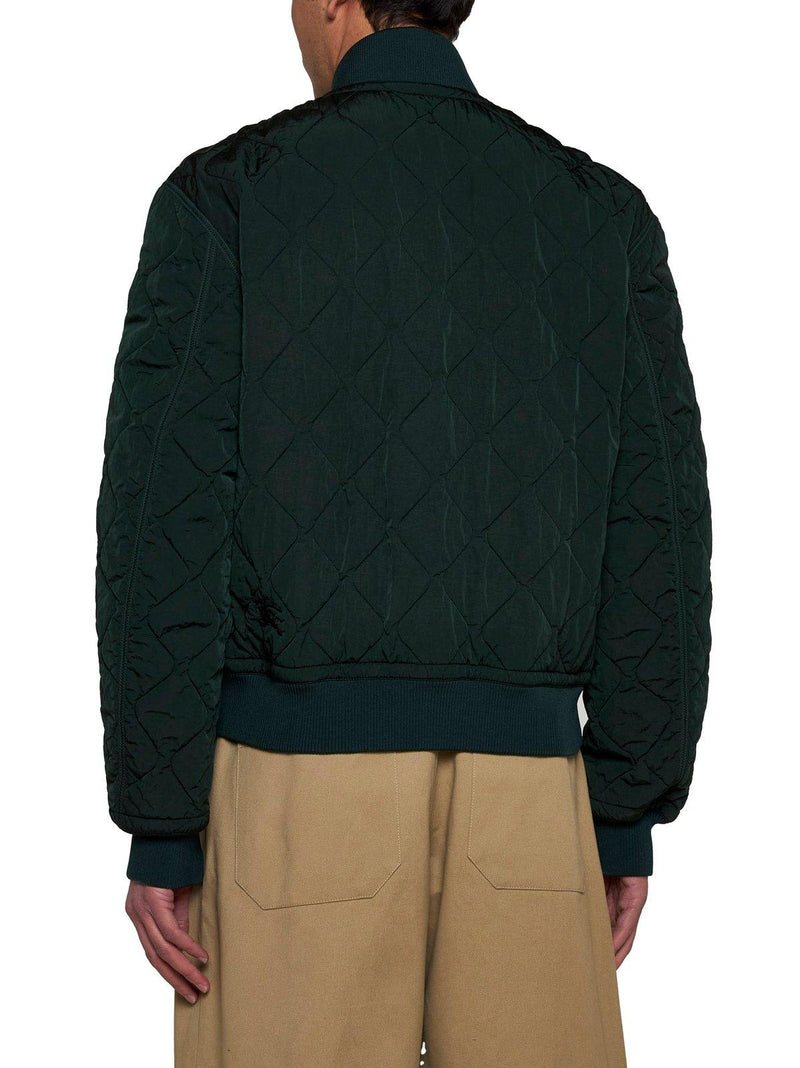 Burberry Long Sleeved Quilted Zip-up Bomber Jacket - Men