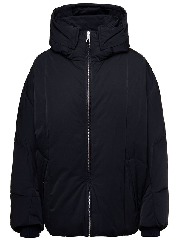 Bottega Veneta Dark Blue Hooded Down Jacket In Nylon Woman - Women