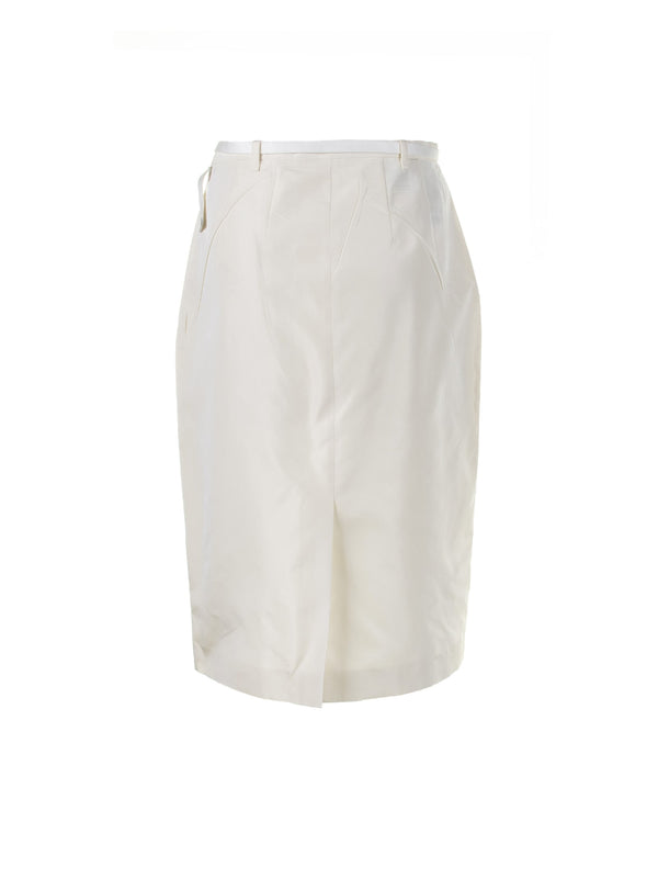 Prada White Midi Skirt With Belt - Women