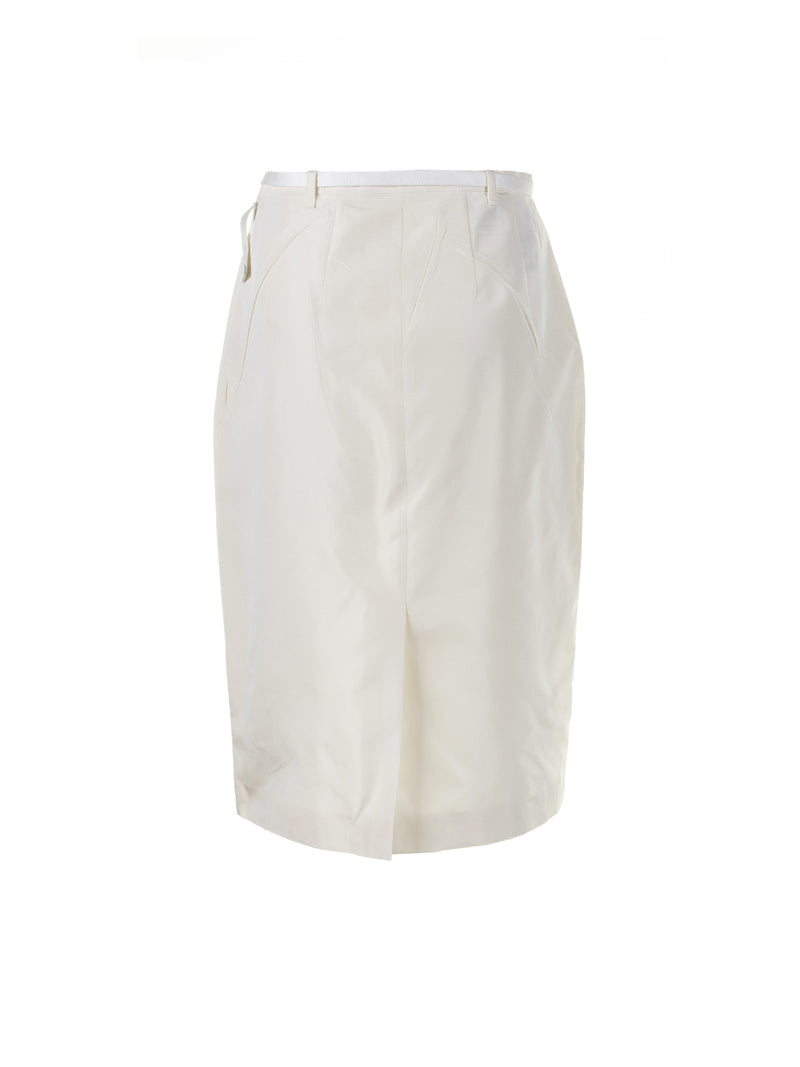Prada White Midi Skirt With Belt - Women