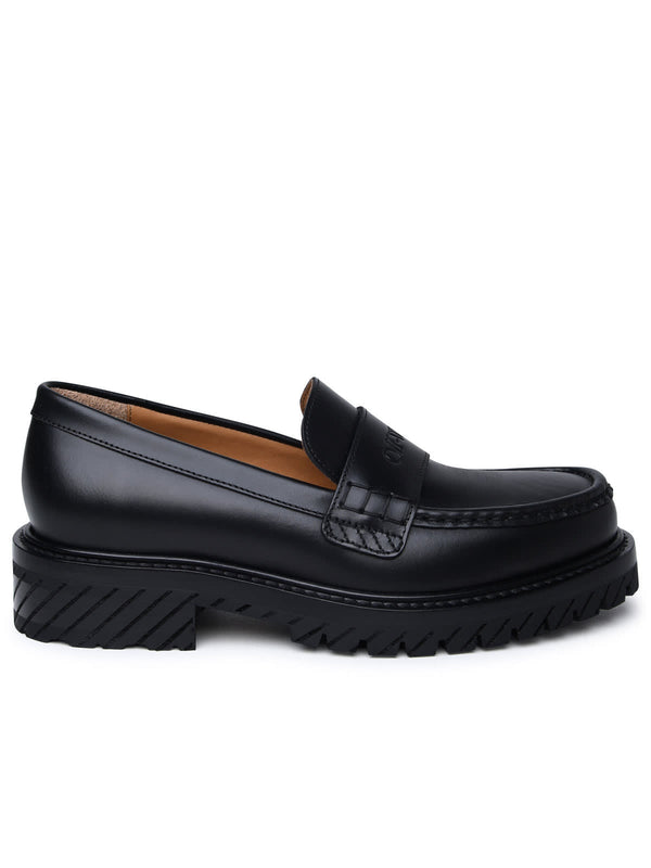 Off-White Black Leather Loafers - Women