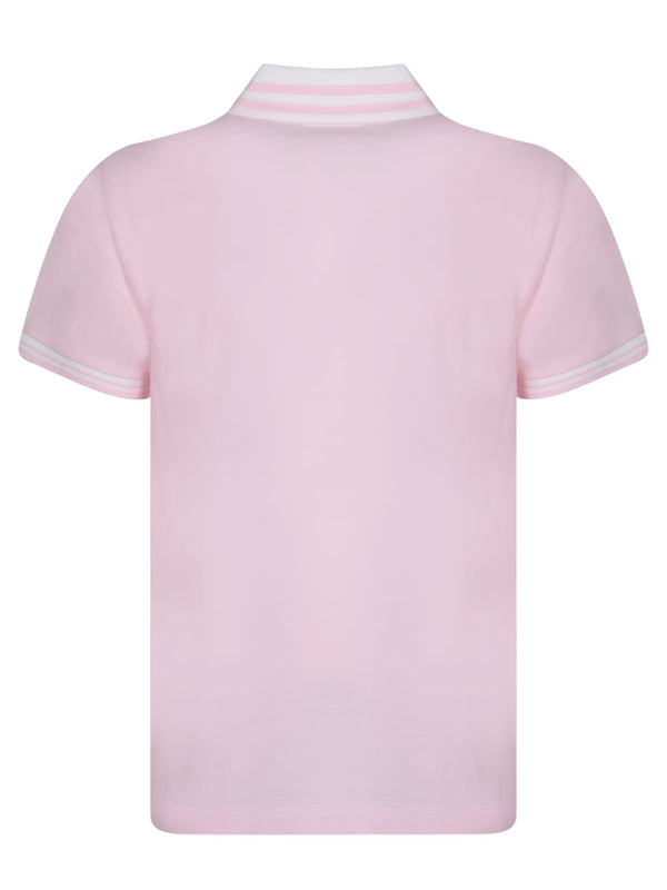 Moncler Logo Patch Pink Polo Shirt - Women
