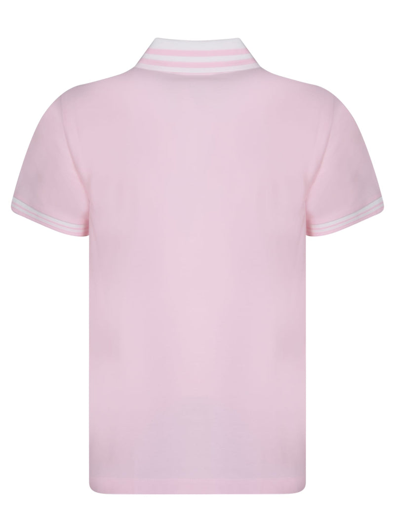 Moncler Logo Patch Pink Polo Shirt - Women