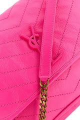 Saint Laurent Fluo Pink Nappa Leather Medium Niki Shoulder Bag - Women