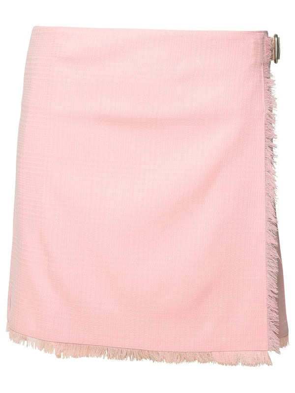 Burberry Pink Virgin Wool Miniskirt - Women