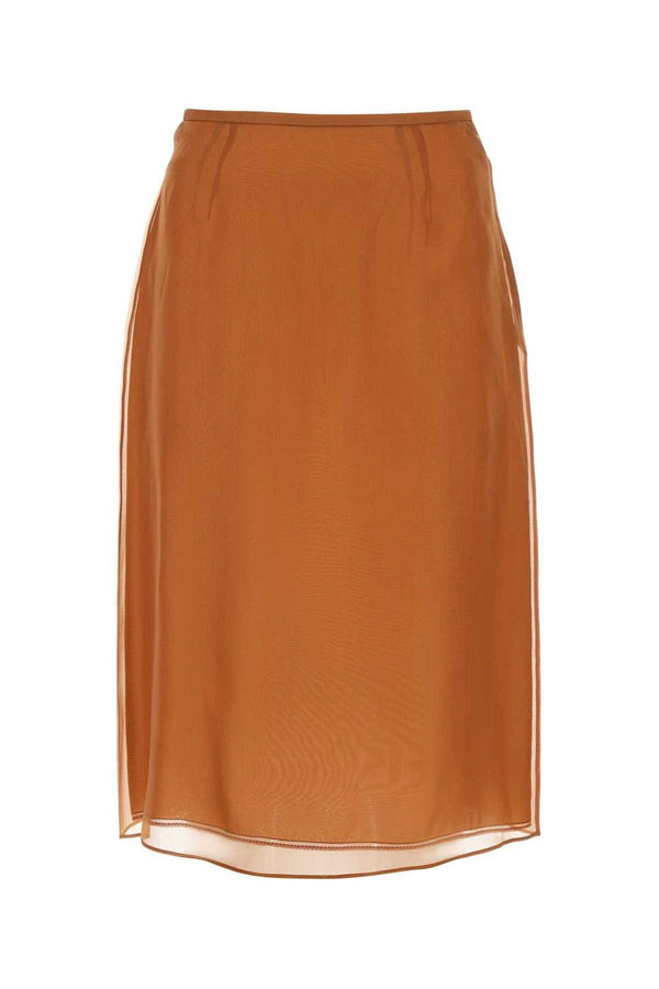 Prada Double Layer Semi-sheer Midi Skirt - Women