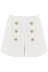 Balmain Crepe Shorts With Embossed Buttons - Women