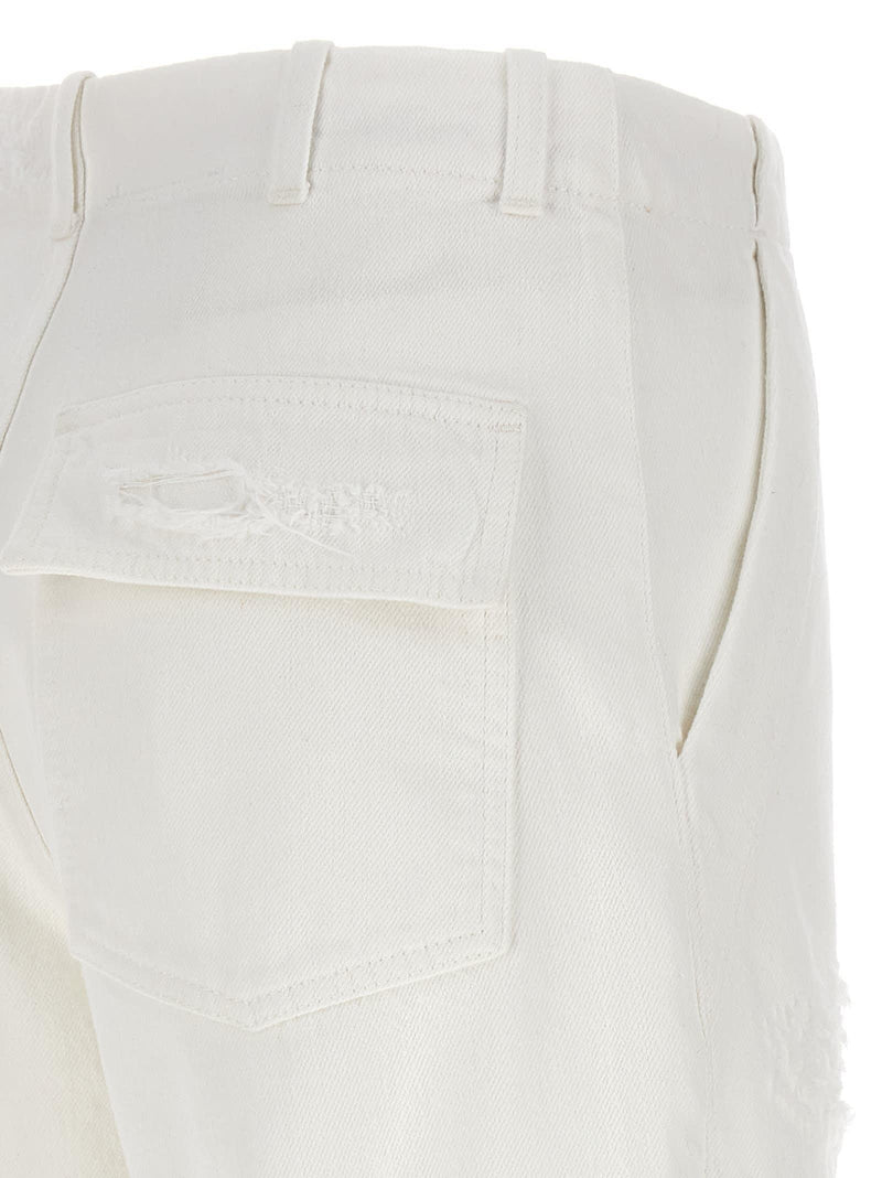 Givenchy Destroyed Denim Bermuda Shorts - Women - Piano Luigi