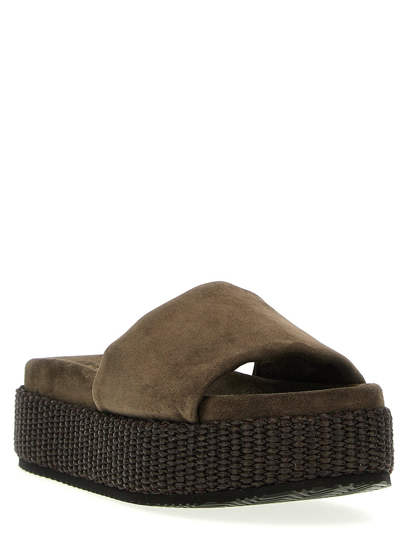 Brunello Cucinelli Suede Platform Sandals - Women