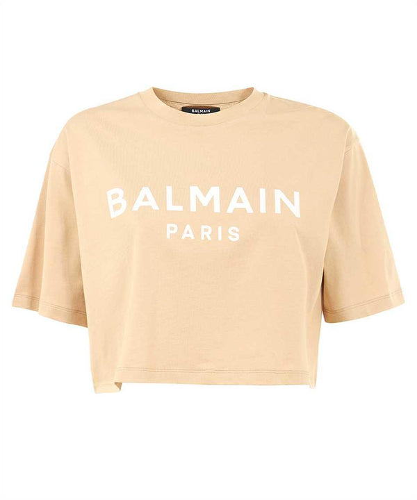 Balmain Logo Detail Cropped T-shirt - Women - Piano Luigi