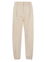 Brunello Cucinelli Utility Track Trousers In Dyed Couture Denim With Jewellery - Women