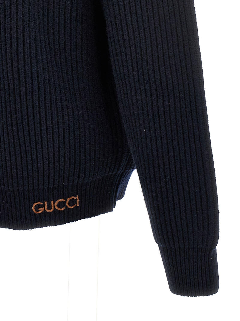 Gucci Logo Embroidery Ribbed Cardigan - Men - Piano Luigi