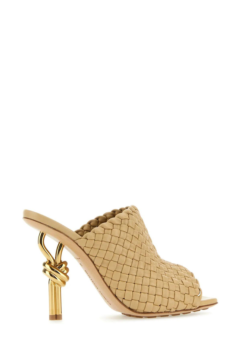 Bottega Veneta Beige Leather Knot Mules - Women