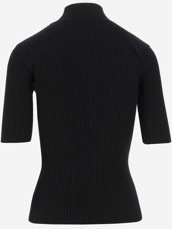 Off-White Stretch Wool Pullover With Logo - Women