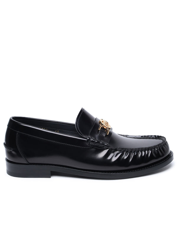 Versace Black Leather Loafers - Men