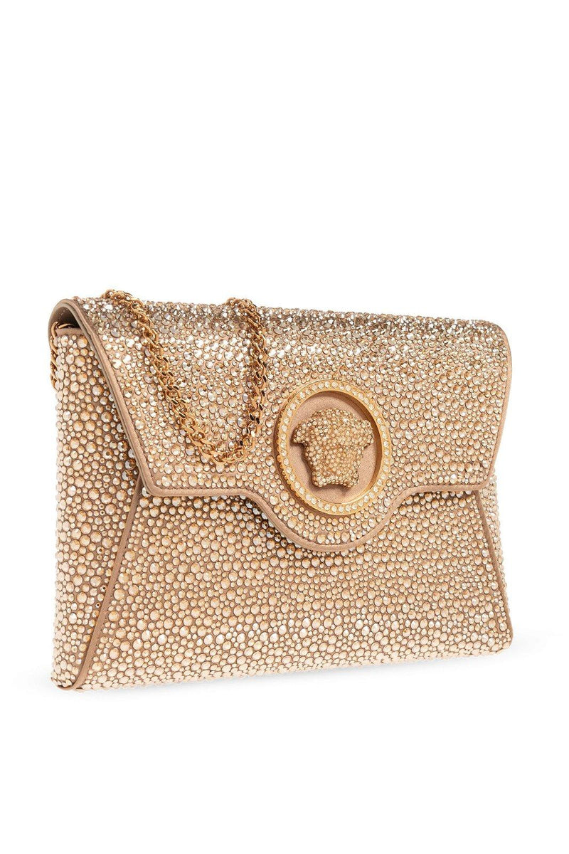 Versace Medusa Plaque Embellished Clutch Bag - Women