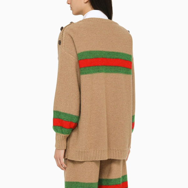 Gucci Camel Wool Crew-neck Sweater - Women