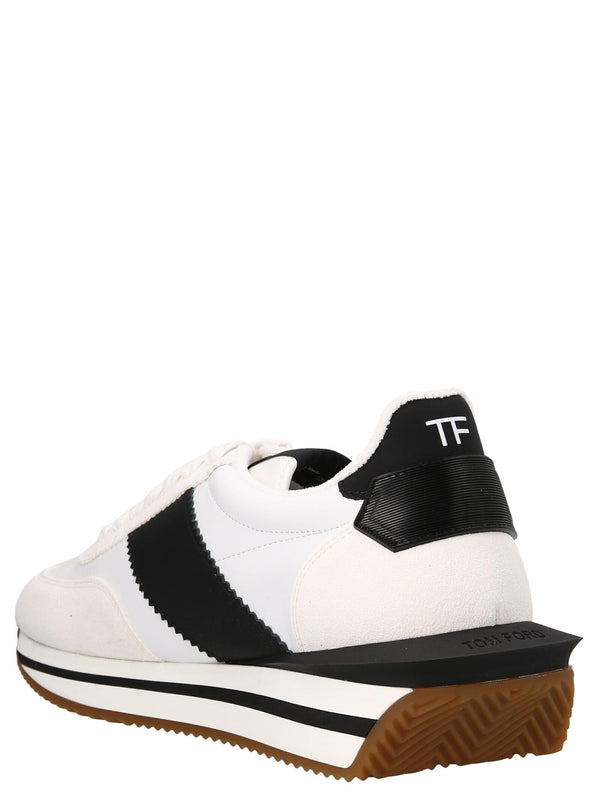 Tom Ford Logo Leather Sneakers - Men - Piano Luigi