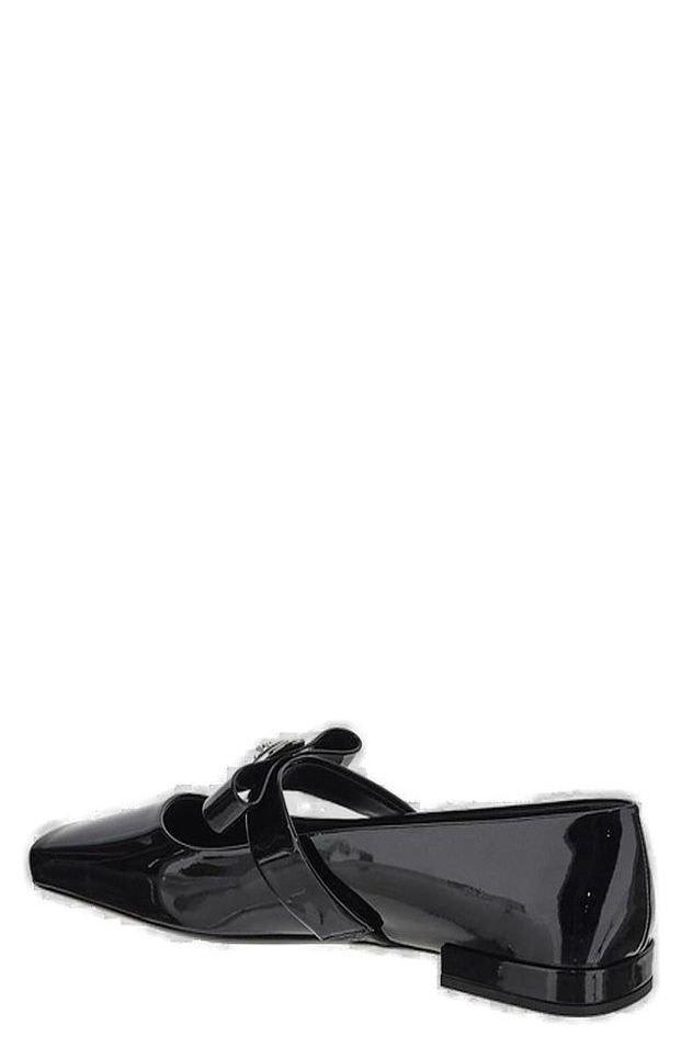 Versace Gianni Ribbon Square-toe Ballerina Shoes - Women