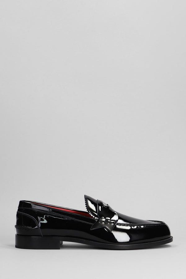 Christian Louboutin Penny Loafers In Black Patent Leather - Men