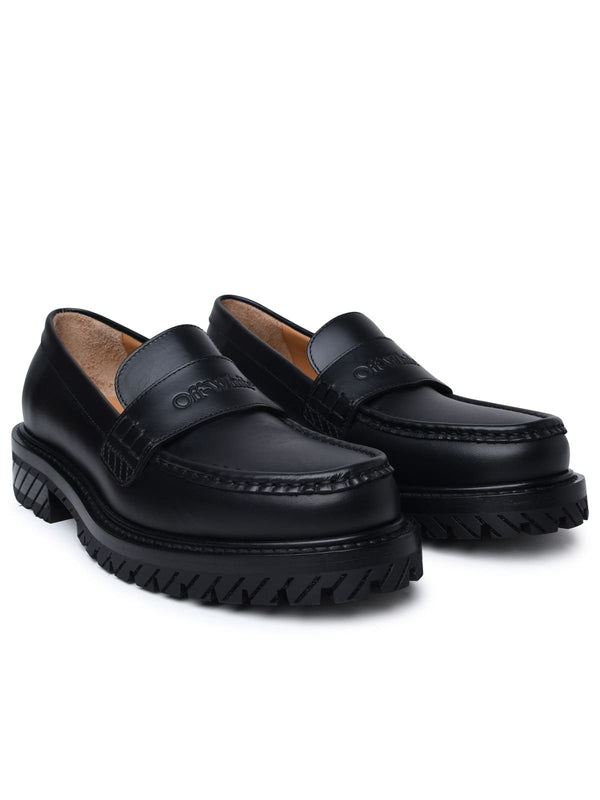 Off-White Black Leather Loafers - Women