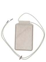 Brunello Cucinelli White Phone-holder With Shiny Trim And Logo In Suede Woman - Women