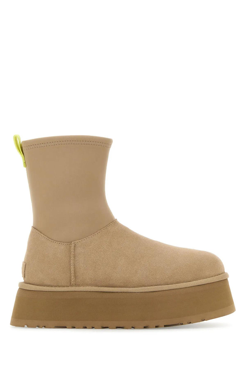 UGG Sand Suede And Fabric Classic Dipper Ankle Boots - Women