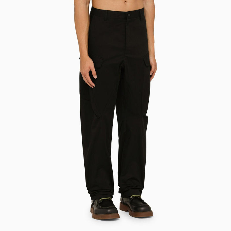 Moncler Black Cotton Cargo Trousers - Men